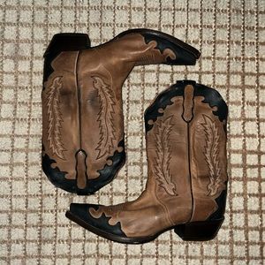 black and brown leather cowboy boots ~ nocona